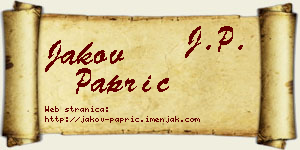 Jakov Paprić vizit kartica